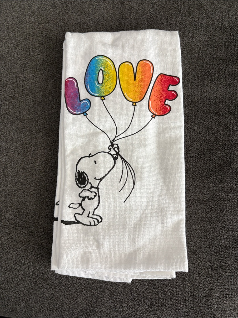 Snoopy LOVE Balloon Kitchen Towel - New With Tags